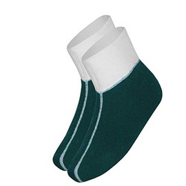 wobera Angora 75% Angora Foot Warmer or Bed Shoes Size 2 (5-8), Petrol with White Cuffs
