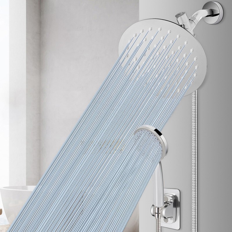 NearMoon Shower Head with Hose, High-Pressure Stainless Steel 8'' Rain