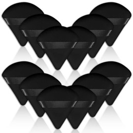 12 Pieces Powder Puff Face Triangle Powder Puff Soft Velour Makeup Puff Velour Puffs for Face Wet and Dry Cosmetic Foundation,Body Powder Velour Blender Loose Mineral Powder Makeup Tool (Black,12 Pcs)