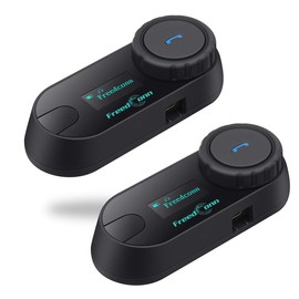 Sistema de comunicación para casco de motocicleta T-COM SC 2 unidades, 2 vías 800 m, kit de intercomunicación universal Bluetooth 5.0 con visualización LCD para motocicleta, intercambio de música por