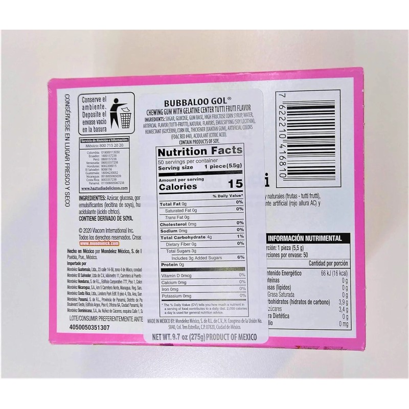 Bubbaloo Strawberry Chewing Gum (47 pieces)