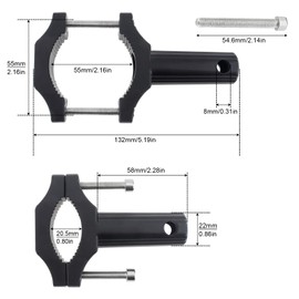 Windance - Soporte de montaje para lámpara de horquilla delantera, soporte de montaje para faros antiniebla, abrazadera de tubo de extensión para motocicleta (20-55 mm)