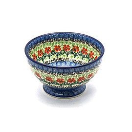 Polish Pottery Bowl - Pedestal - Small - Maraschino