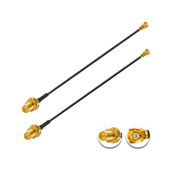 POBADY 2PCS U.FL IPEX to RP-SMA Female Low Loss Coaxial