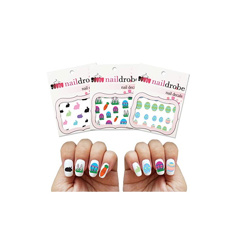 NAILDROBE 3 Pack Easter Waterslide Nail Art Decal Set