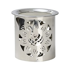 NKlaus incense burner steel silver glossy Height: 8cm Operation mode tea light with sieve for incense 10932
