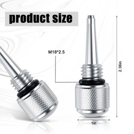 SAVITA 2pcs Magnetic Oil Dipstick for Inverter Generators, 55201 Magnetic Oil Dipstick Aluminum Magnetic Dipstick Replacement with O Ring Compatible with Wen/Yamaha/Predator (Silver)