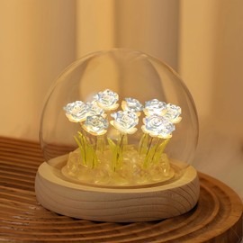 Danolt Blue Rose Night Light, Rose Lamp Flower Lamp for Girls and Women