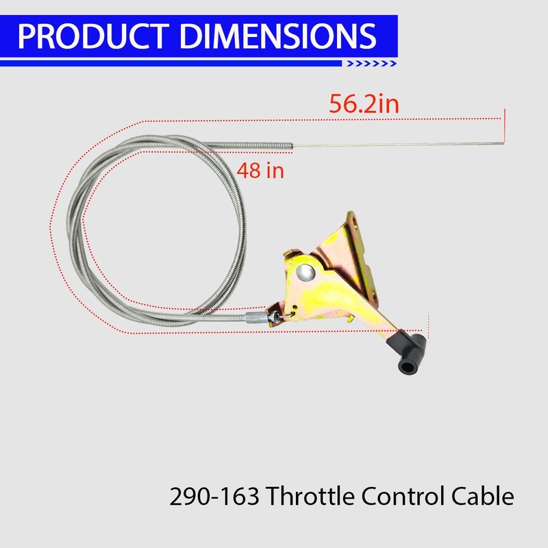 ZanFyxil 290-163 Throttle Control Cable Universal Replacement Compatible with Stens