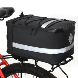 Fockety Bike Bag Rear Rack, 15L Rear Bike Rack Bag with Rain Cover, Waterproof Bicycle Trunk Reflective Saddle Bag Bicycle Rear Rack Bag for Grocery Shopping Commuter Cycling