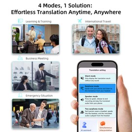 Translation Earbuds Real Time, 143 Languages Ai Translator Ear buds, Wireless Bluetooth Translating Earpiece with APP for Music and Call, 35H Playtime Translate Headphones for Travel Business Learning