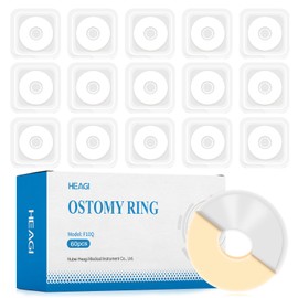 60PCS Ostomy Barrier Rings, 4 mm Thickness Moldable Ostomy Rings Medical Grade Hydrocolloid Adhesive Barrier Rings Better Seal for Ostomy Bags (6 Box of 60)