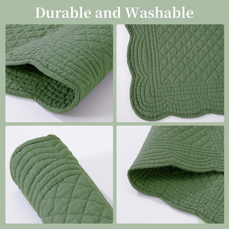 MABOZOO 100% Cotton Quilted Placemats Set of 6,Washable Cloth Table