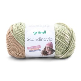 Gründl Scandinavia, Norwegian pattern straight from the ball, 100 g/165 m, 70% polyacrylic/30% wool, NS 4-5 (08 camel-pastel green-natural)