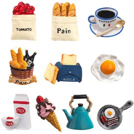 Fridge Magnets Decoration Magnets 10 Pcs Refrigerator Decoration Real Food Series Strong Suction Power 3D Design Home Decor Small Items Gift Funny Fridge Magnets (Real Food Series)