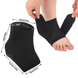 Shyyween 2 Pcs Waterproof Ankle Brace Breathable Nylon Ankle Wrap Foot Support Compression Black Sprained Ankle Sleeve for Men Women Sports Swimming Running
