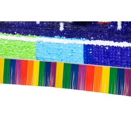 Rainbow Parade Float Fringe, 15 Inches x 10 Feet, Parade Float Decoration