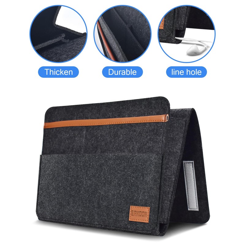 ERKOON Bedside Storage Pocket, Felt Bedside Caddy Thicker Bed Sofa