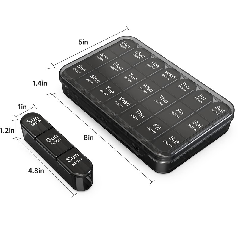Daviky Weekly Pill Organizer 3X a Day, Travel Pill Box7