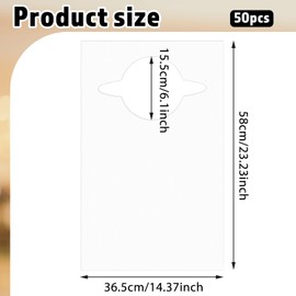 Styquenzer 50 Pcs Disposable Adult Bibs for Women Men, Disposable Adults Plastic Bibs for Elderly Eating Single Use Dining Clothing Protectors Oil-Proof Adult Bib for Women, Men