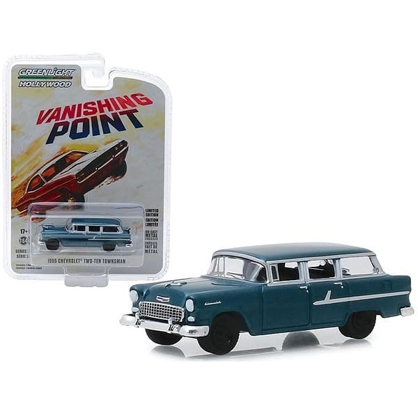 New DIECAST Toys CAR Greenlight 1:64 Hollywood Series 24 - Vanishing Point (1971) - 1955 Car Two-Ten Townsman JUST Married (Blue) 44840-A