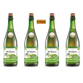 Val de France, Non-Alcoholic, Reduced Calorie, Organic and OU Kosher Sparkling Juice (Pear), 25.4 Fl Oz (Pack of 4)