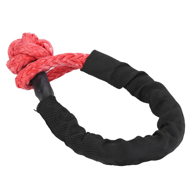 1/2in Car Recovery Straps Winch Rope 35000lbs Flexible Synthetic Shackle