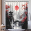 EUBTPA Japanese Ink Painting Shower Curtain Polyester 70X70 Inch