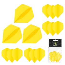 MageRabbit Extra Thick Standard Dart Flights, 5 Sets (15 Flights), 5 Colours (yellow)