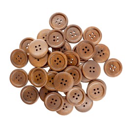 pson 60PCS 1Inch Natural Wooden Buttons, 4 Hole Round Buttons for Sewing, Craft, Clothing, Coat, Jacket (Brown)