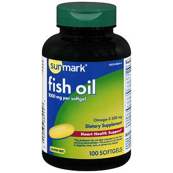 Sunmark Fish Oil 1000 mg Dietary Supplement Softgels - 100 ct, Pack of 2