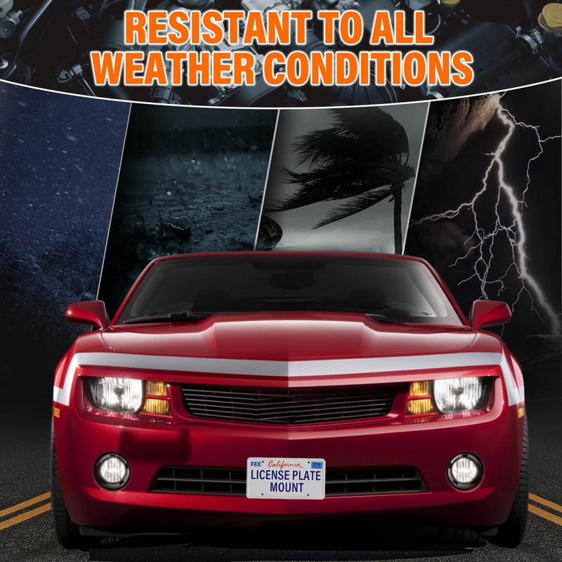 Front License Plate Holder No-Drill License Plate Bracket Mount Anti-Theft