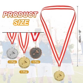 MECCANIXITY Badminton Award Medals 2 Inch, Gold Silver Bronze Award Medals with Neck Ribbon for Team Sports Games Competitions Party Favors 3 Pieces