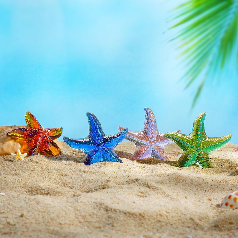 H&D HYALINE & DORA 2.8" Glass Starfish Figurine Handmade Blown