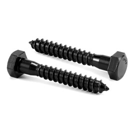 1/2" x 2" Hex Head Lag Screws Bolts 20Pcs 304 Stainless Steel 18-8, Partial Thread, Hexagon Head Wood Screws by Black Oxide by SG TZH