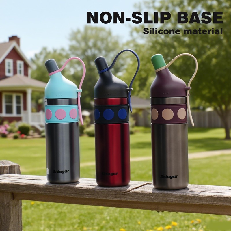Sidagar 24 oz Sports Tumbler, Stainless Steel Vacuum Water Bottle