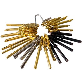 Haz·quls 26 Skeleton Key Set Universal Replacement Skeleton Keys Kit for Antique Furniture, Dresser Drawers, Chinese Cabinet, Old Style Cabinets or Doors and Grandfather Clocks