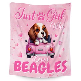 UNIKITTY Beagle Blanket for Girls, Beagle Gifts for Kids, Fleece Throw Dog Blankets Room Decor, Gift Ideas for Daughter Mom Adults, 50"x60" Flannel Warm Kid Throws for Couch Sofa Bed