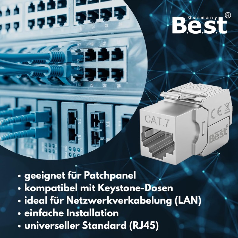 12x CAT 7 Keystone Network Module RJ45 - High Speed