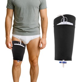 Catheter Leg Bag Holder, Ice Silk Fabric Cooling & Breathable, Catheter Supplies for Foley Catheter Bag Stay in Place, Catheter Stabilization Device (Large)