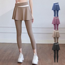 HL] Integrated Skirt Leggings Pilates & Pole Dance Bottoms 01. Black/M
