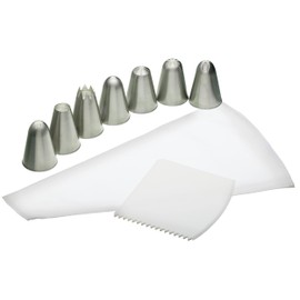 KitchenCraft Sweetly Does It Piping Bag and Nozzles, Gift Boxed, Luxury 9 Piece Icing Set