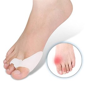 2Pcs White Hallux Valgus Gel Foot Care Tool, Hallux Valgus Corrector, Straighten Fingers, Foot Care