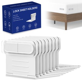 fiocko Bed Sheet Locks, Keep Sheets Taut & Neat in Bedroom, Durable ​Sheet Holder with Anti-Slip Design, ​Bed Sheet Holders for Corners, Fits Any Mattress, 1-Time Setup