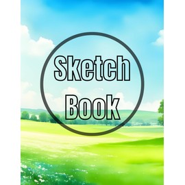 Sketch book green meadow: Premium green meadow view design cover page Sketchbook Blank Paper Pad 8.5" x 11" - 120 Pages Blank Paper Book For Drawing, ... Unlined Journal Soft Cover sketchbooks
