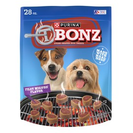 Purina T-Bonz Filet Mignon Flavor Steak Shaped Treats for Dogs - (Pack of 4) 28 oz. Pouches