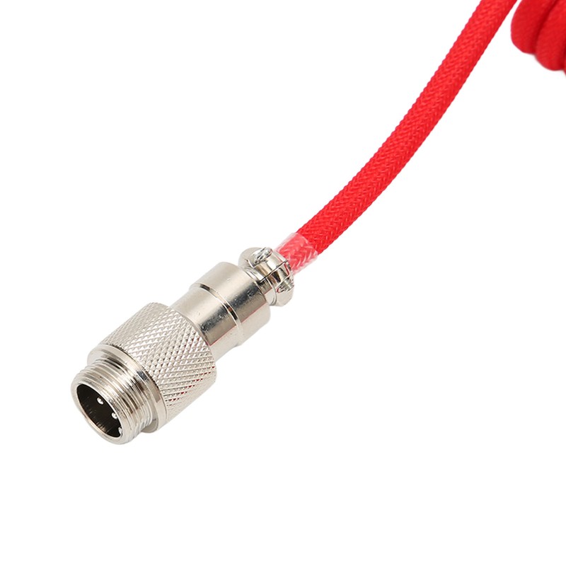 Mechanical Keyboard Cable Double Sleeve Custom Coiled with Detachable Metal