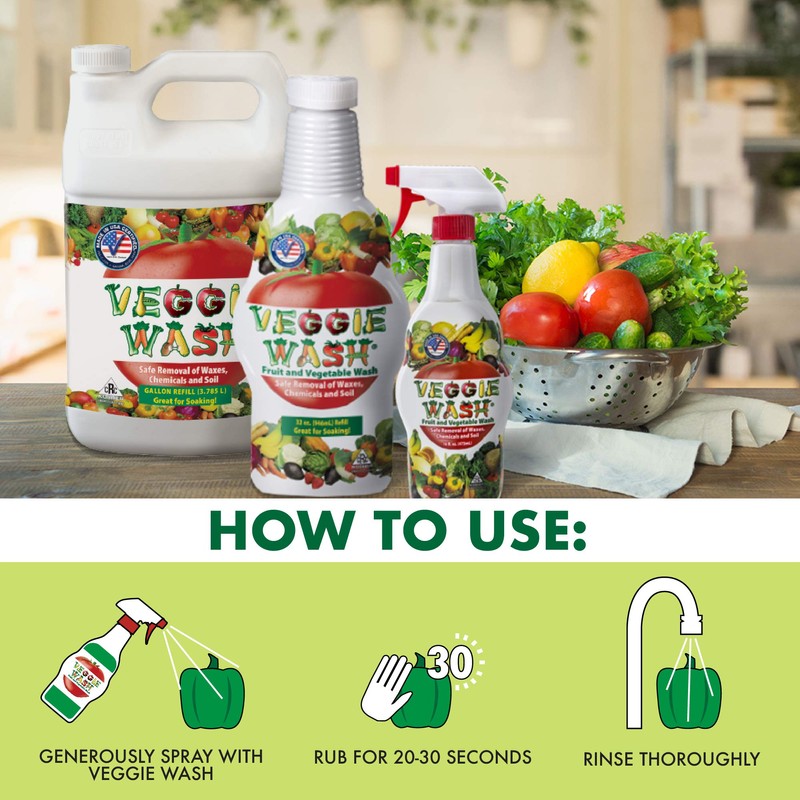 Veggie Wash Fruit and Vegetable Wash, Ideal for Cleaning Produce,