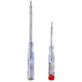 com-four 2 x Voltage Tester with Glow Lamp - Current Tester for 110-250 V AC - Phase Tester with Series Resistor - 14 cm & 19 cm - Test Device Screwdriver (Pack of 2 - Voltage Tester 14/19 cm)