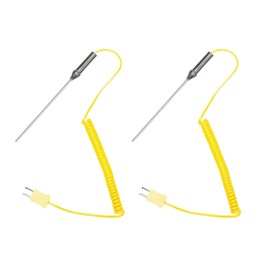 K-Type Thermocouple Probe Digital Thermometer Steel Sensor Spiral Cable (Probe 150mm)